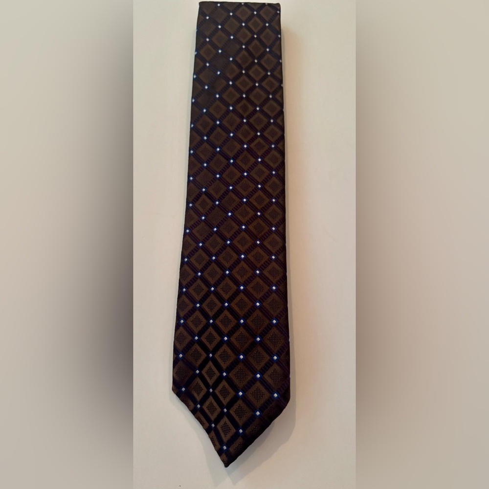 Canali Geometric Brown and Blue Men's Tie